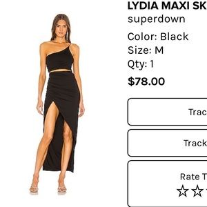 Black maxi skirt set with slit